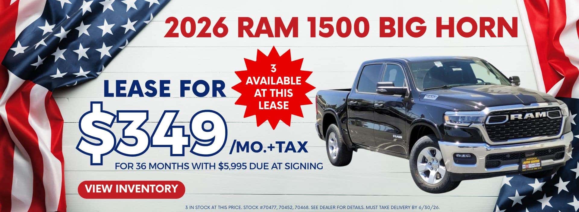 2026 Ram 1500 big horn lease