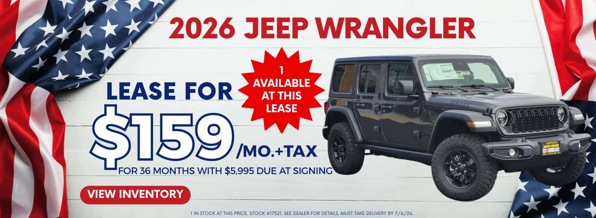 2026 Wrangler Willys Lease