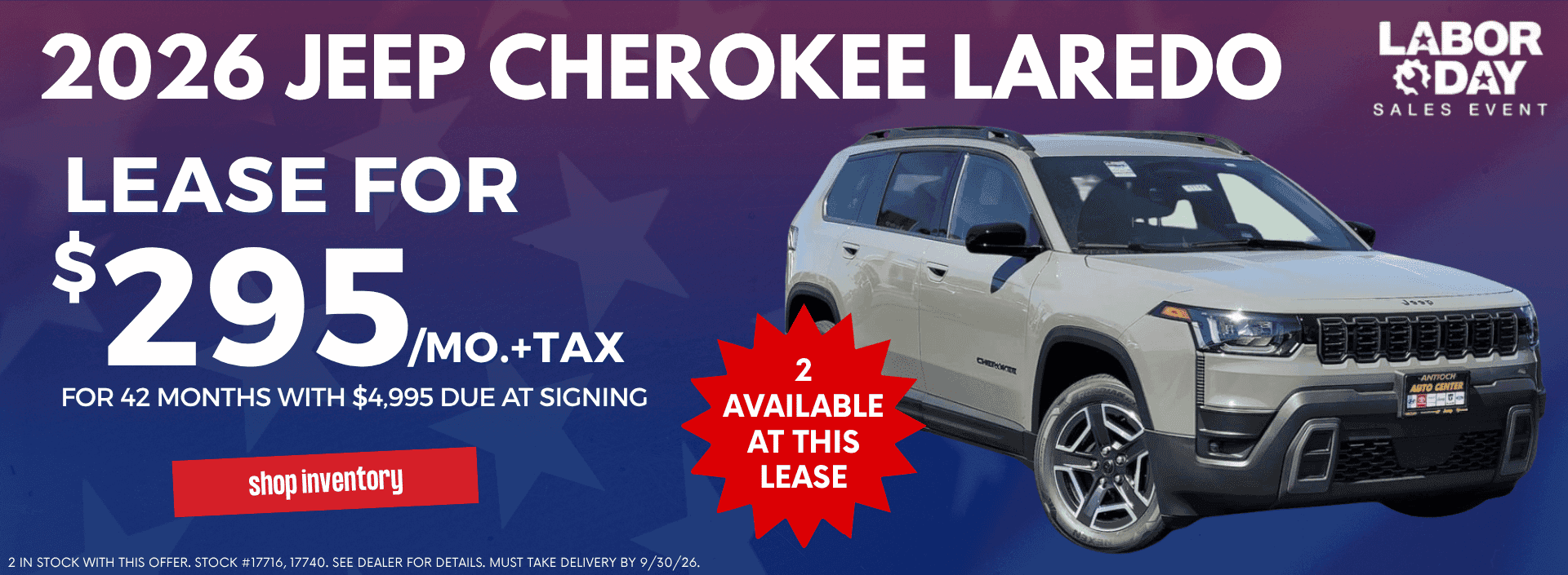 Cherokee Laredo September Lease Updated