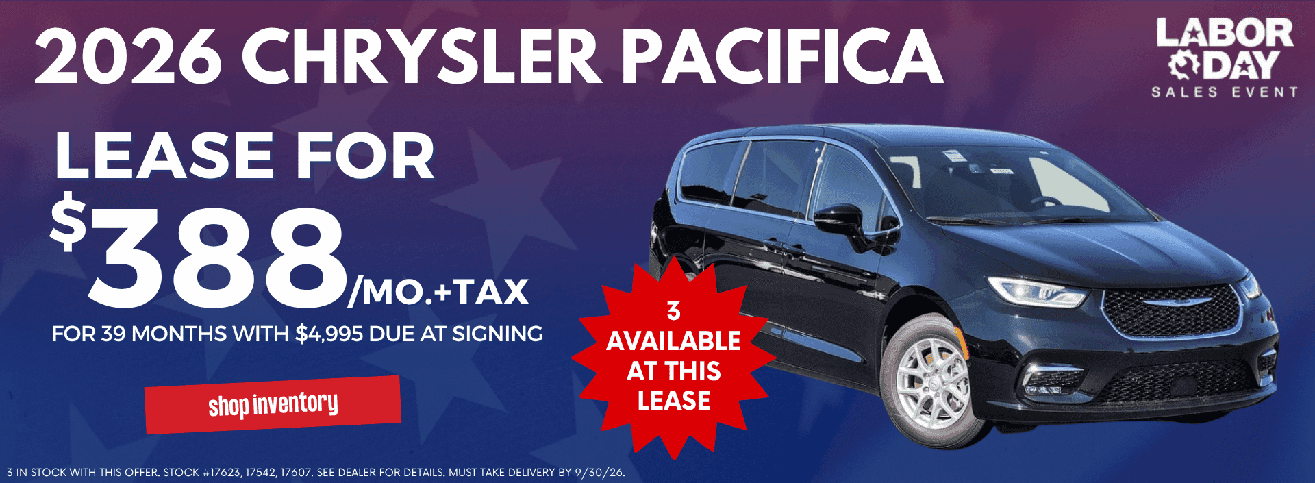 Chrysler Pacifica September Lease