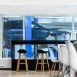 Car repair service center interior.