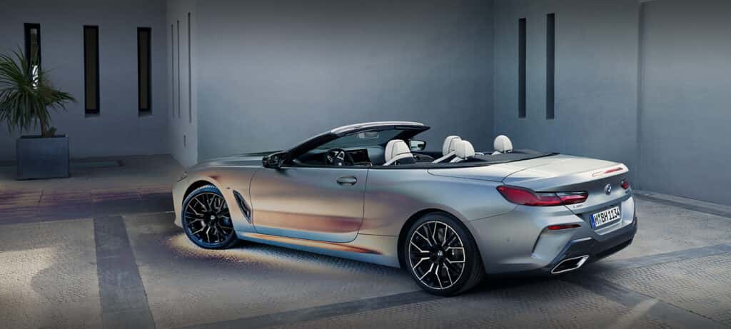 2026 BMW 8 Series Convertible in a driveway