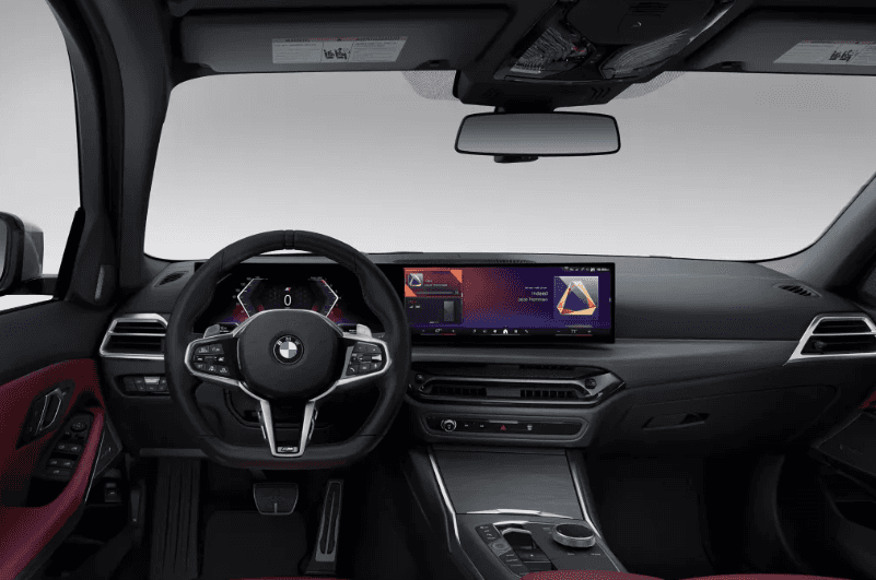 Driver view of a 2026 Series 3 BMW interior with digital dashboard and curved display at BMW of Northwest Arkansas