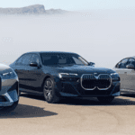 BMW EV lineup by the water