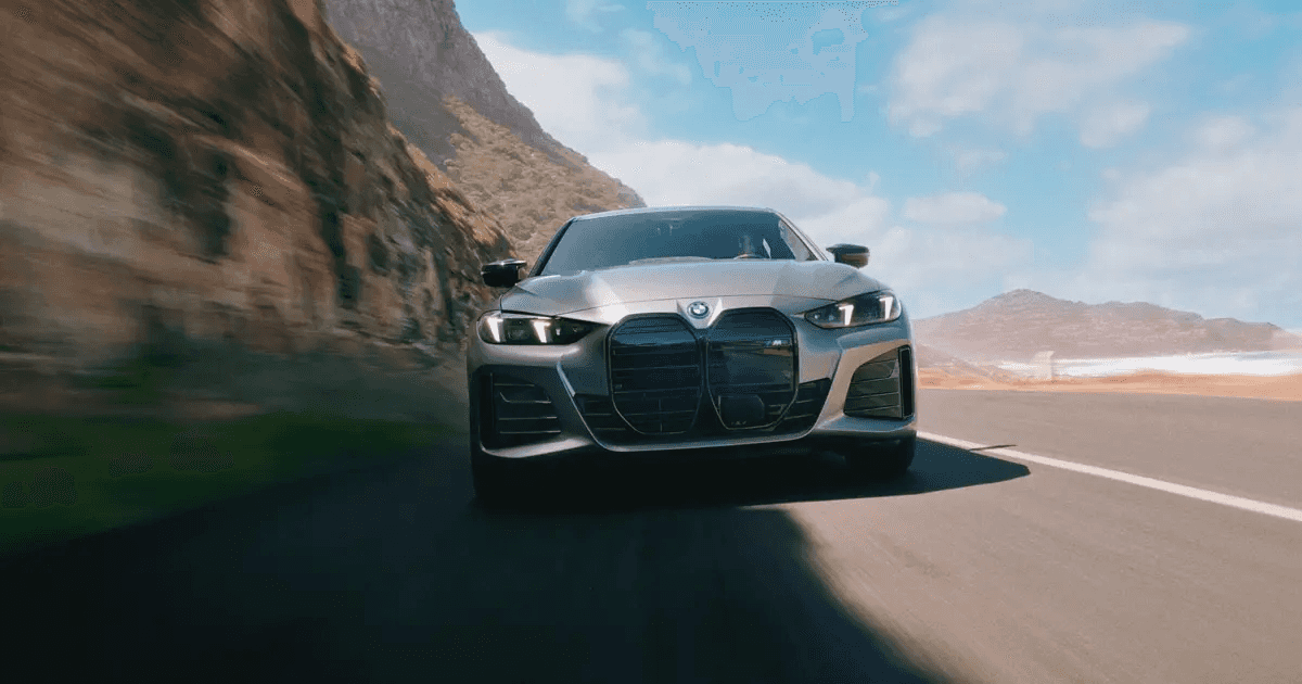 2026 BMW i4 M60 driving on the highway