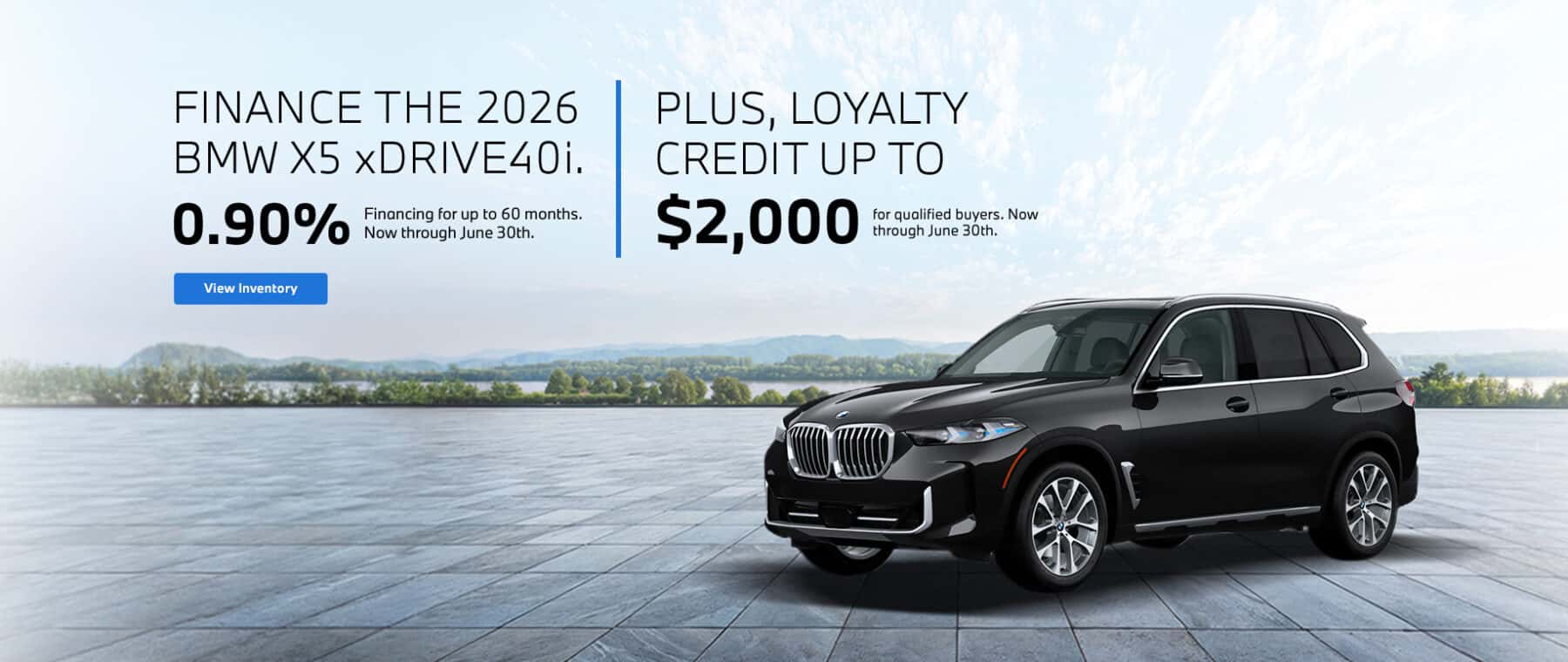 2026 BMW X5 xDrive40i finance offer.