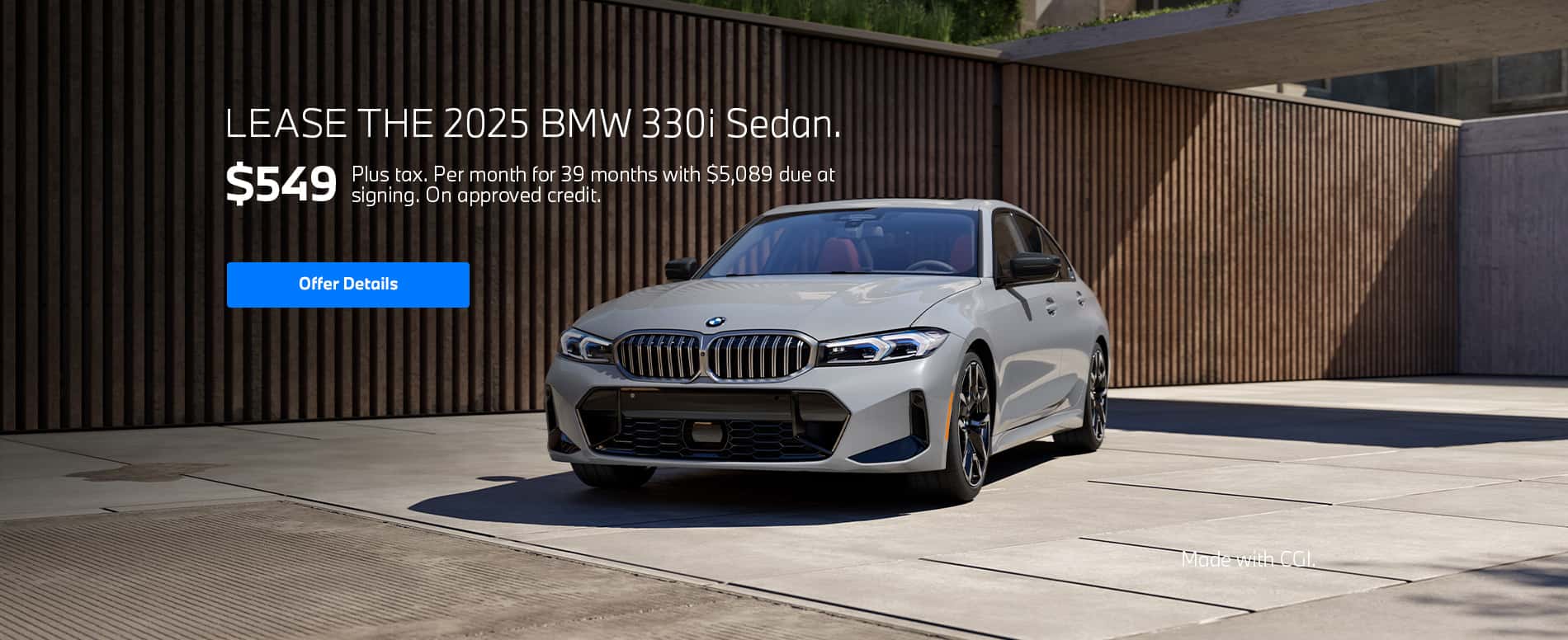2025 BMW 330i Lease for $549 for 39 months with $5,089 due