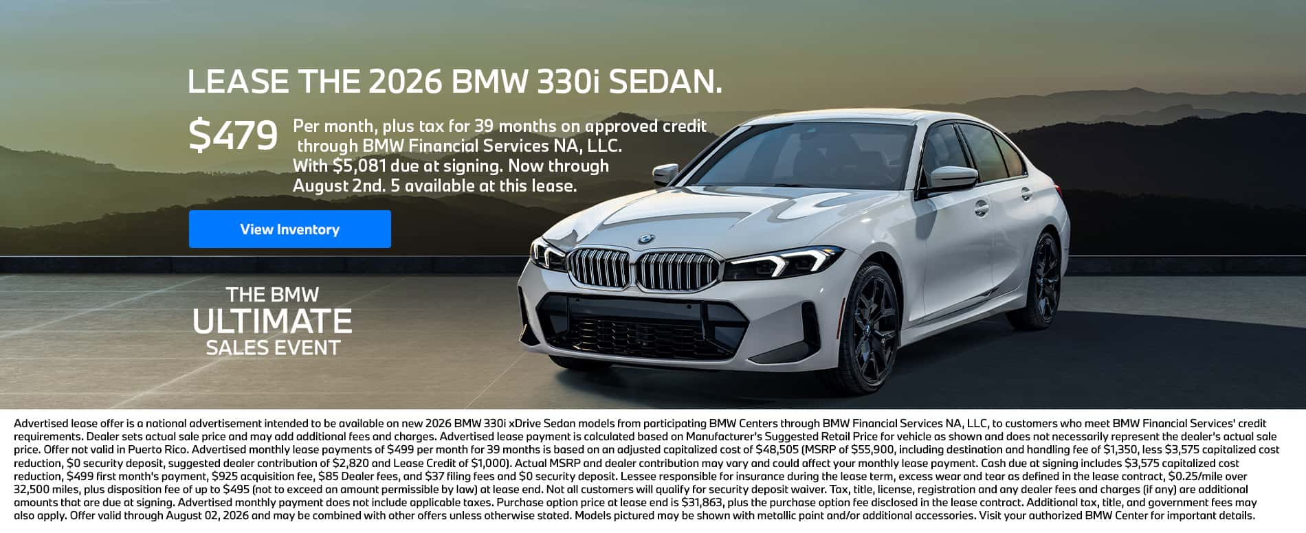 2026 BMW 330i Sedan Lease