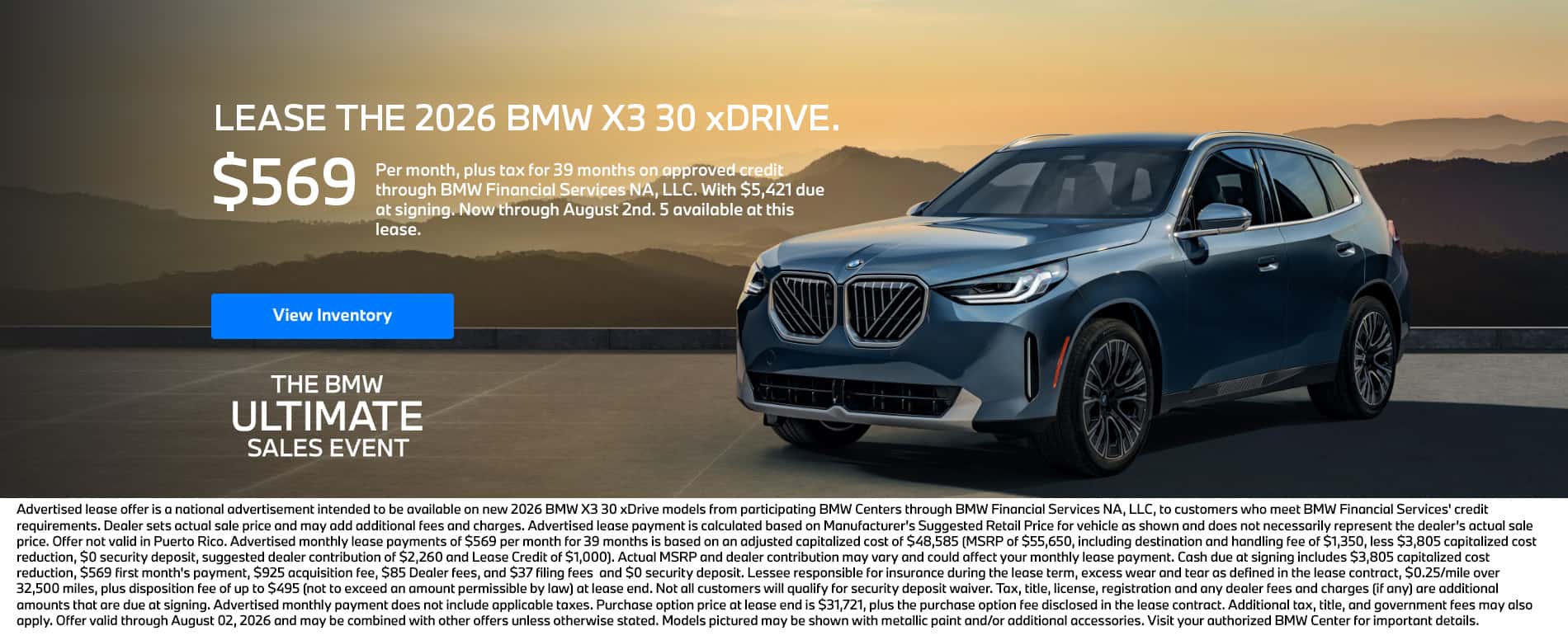 2026 BMW X3 30 xDrive Lease