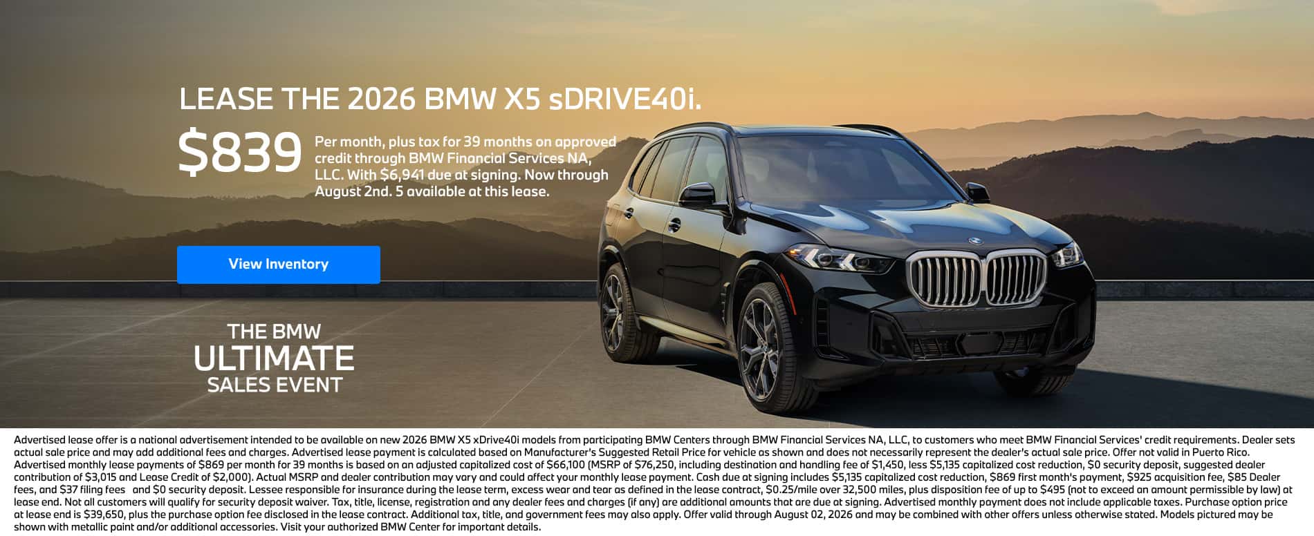 2026 BMW X5 Lease