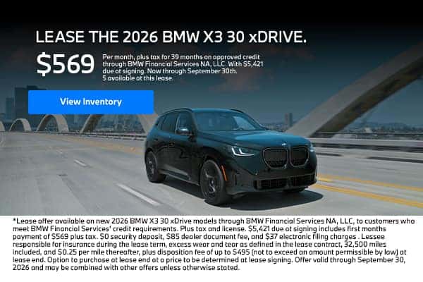 LEASE A 2026 BMW X3 30 xDRIVE.