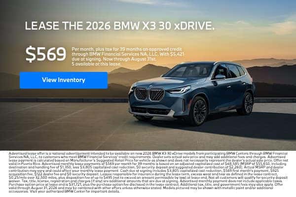 LEASE A 2026 BMW X3 30 xDRIVE.