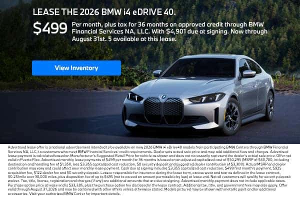 2026 BMW i4 eDRIVE40.