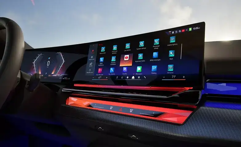 BMW Curved Display video streaming