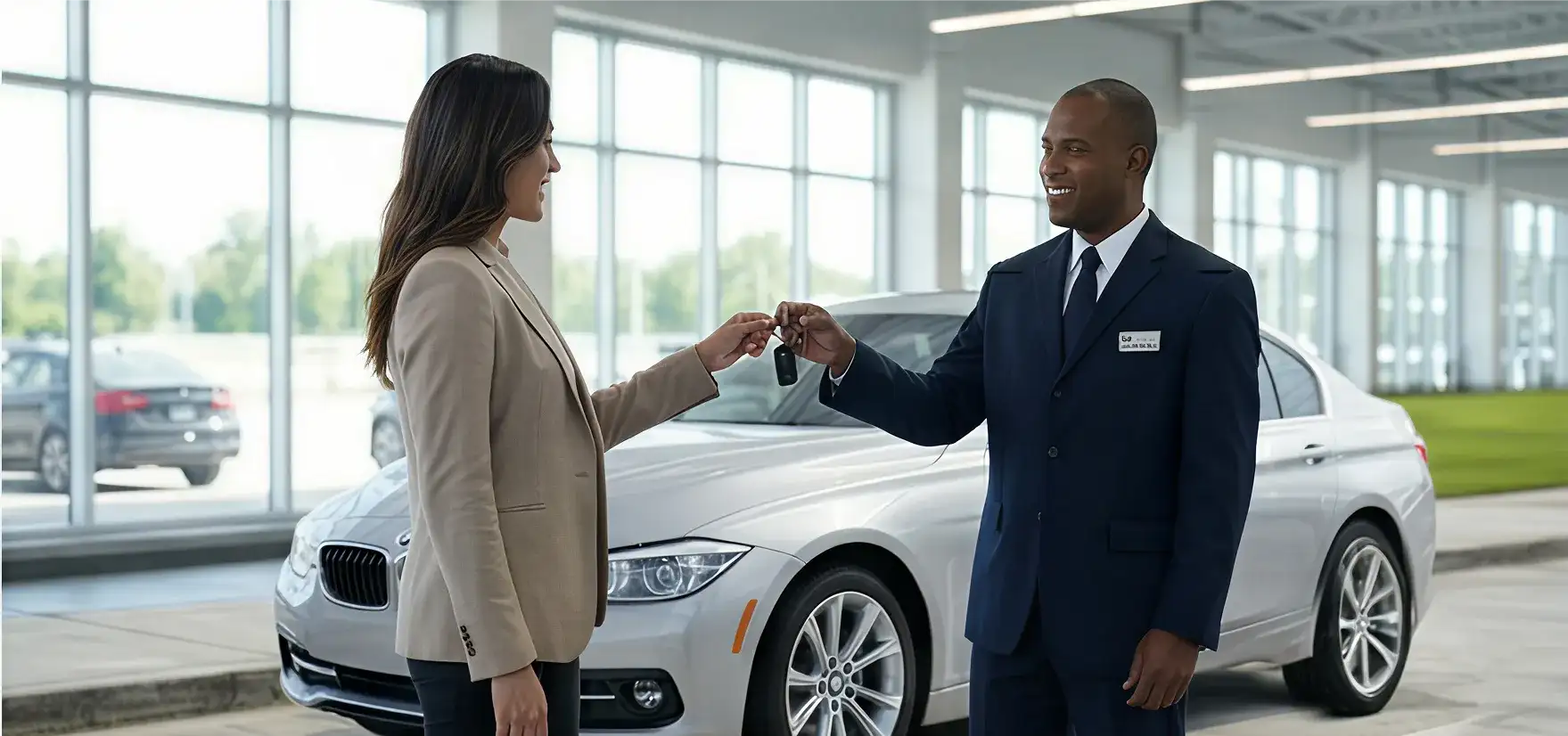 BMW of South Atlanta service center with professional wheel alignment equipment