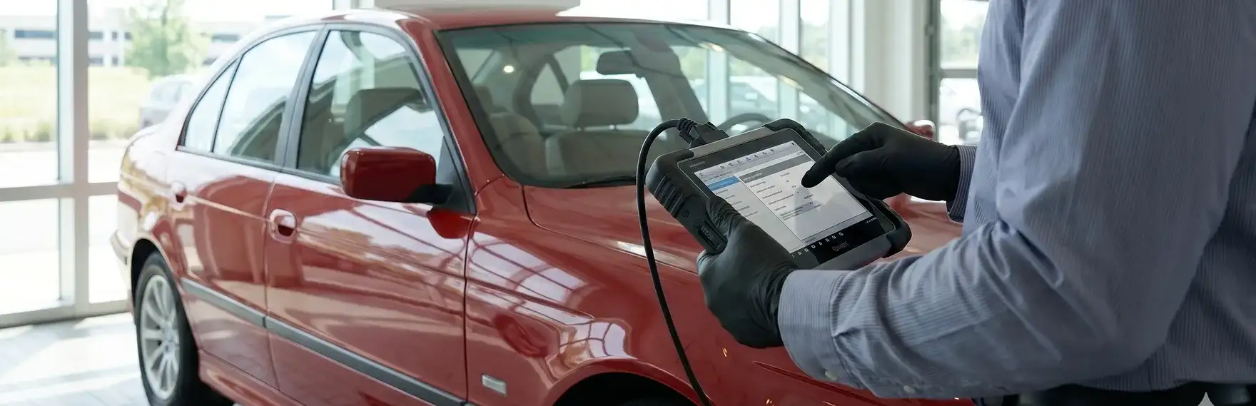 BMW-trained technician inspecting a qualified BMW vehicle at BMW of South Atlanta
