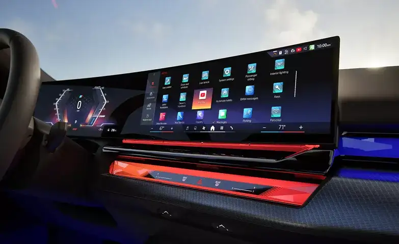 BMW Curved Display video streaming