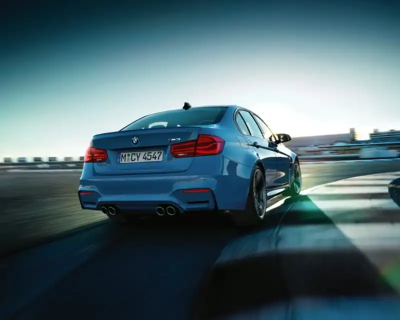 A BMW M3 in motion on a track — representative of the certified performance and sport models in BMW of South Atlanta's CPO inventory, Union City, GA