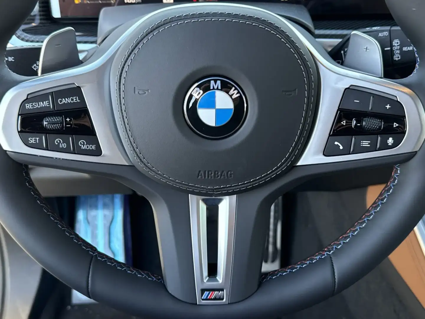 M Sport steering wheel with red M button
