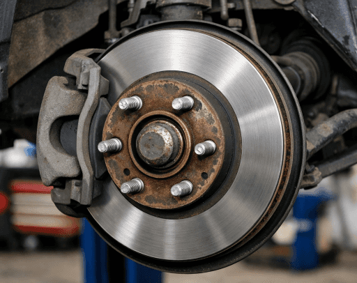 exposed brake rotor