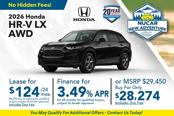 New 2026 Honda HR-V LX AWD Special