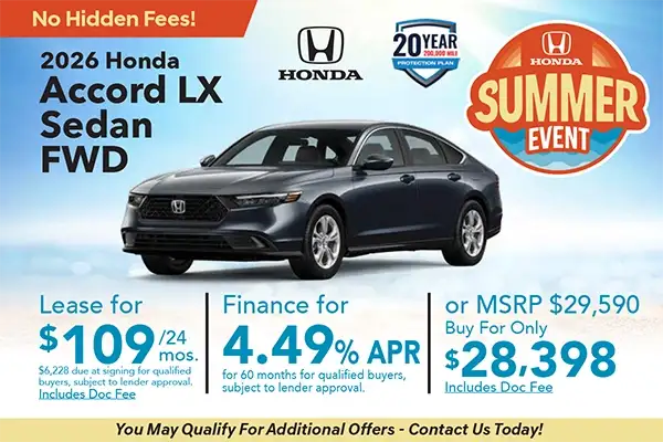 New 2026 Honda Accord Special