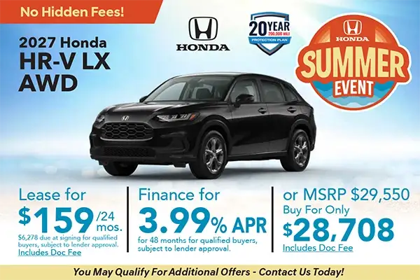 New 2027 Honda HR-V LX AWD Special
