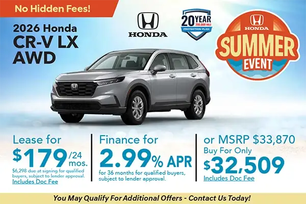 New 2026 Honda CR-V Special