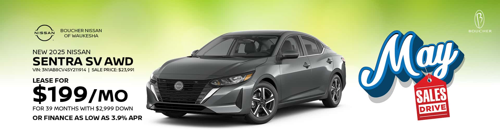 May 25 - 2025 Nissan Sentra SV AWD in Waukesha, WI
