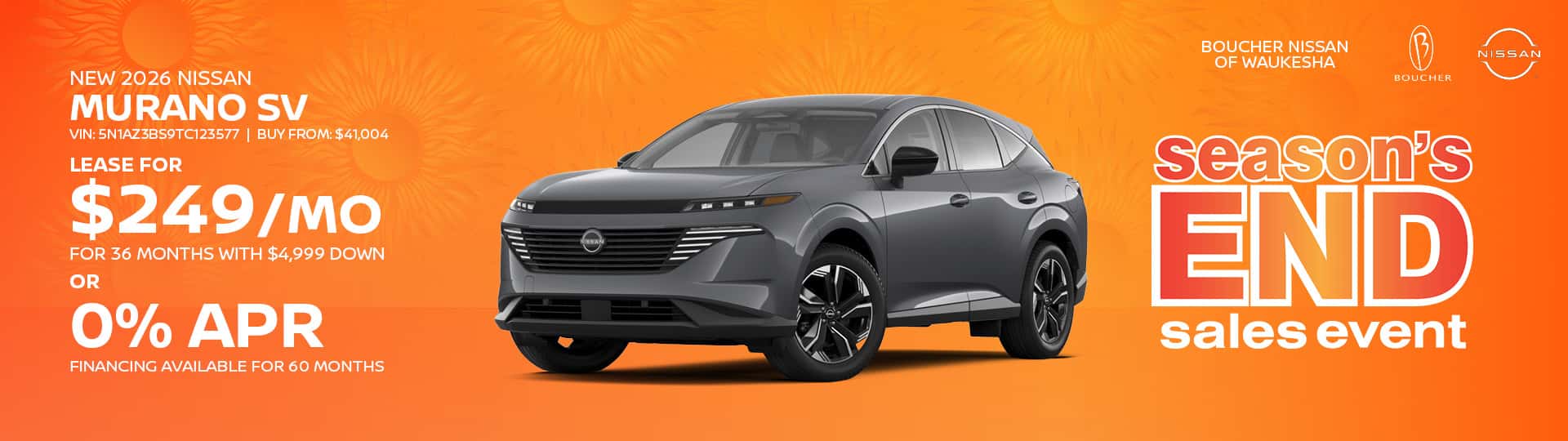 Aug 26 - Lease a new 2026 Nissan Murano in Waukesha, WI