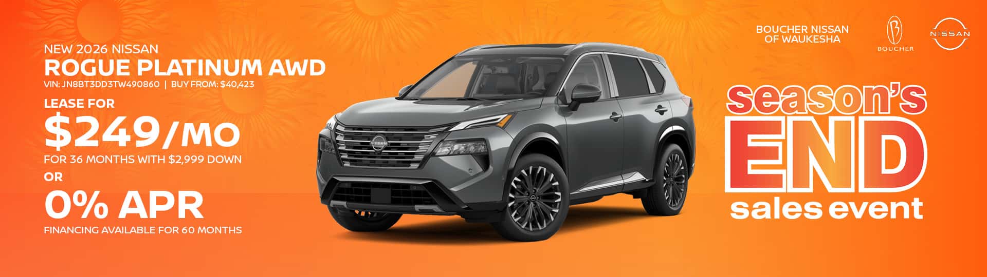 Aug 26 - Lease a new 2026 Nissan Rogue in Waukesha, WI