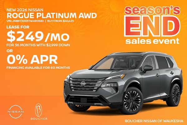 Lease a new Nissan Rogue for $249/mo or get 0% APR Financing