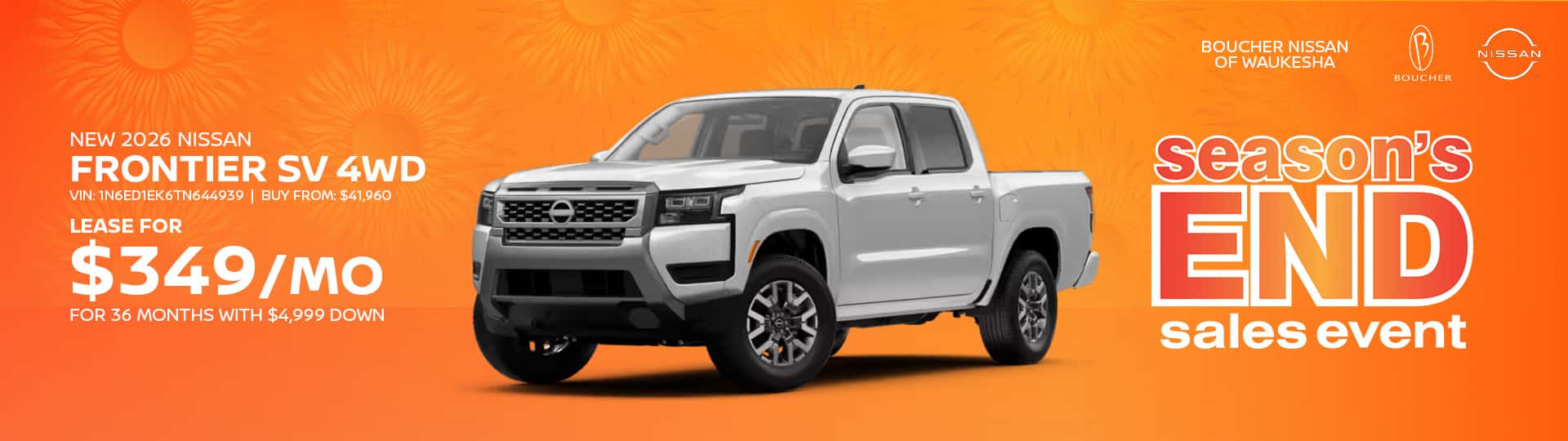 Save on a New 2026 Nissan Frontier SV 4WD in Waukesha, WI