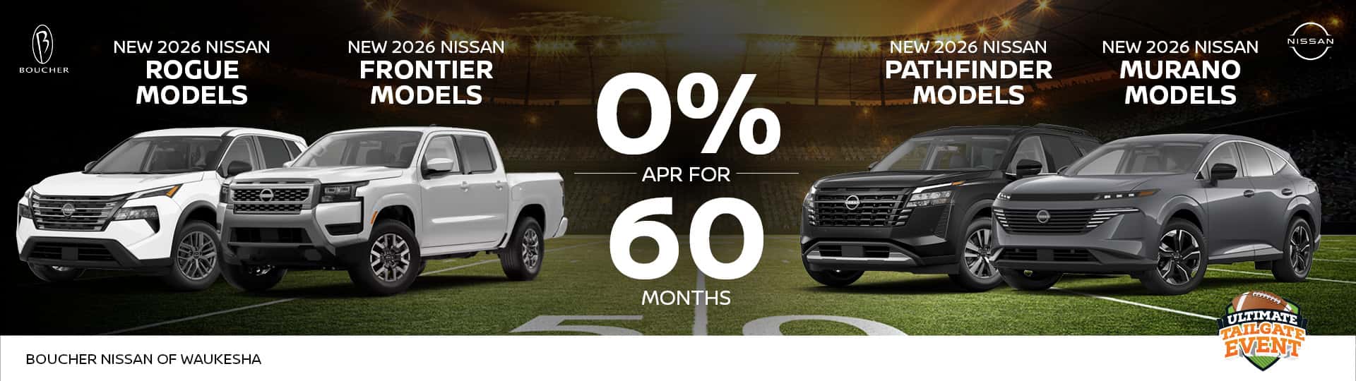 Save on New 2026 Nissan Rogue, Frontier, Pathfinder, & Murano Models