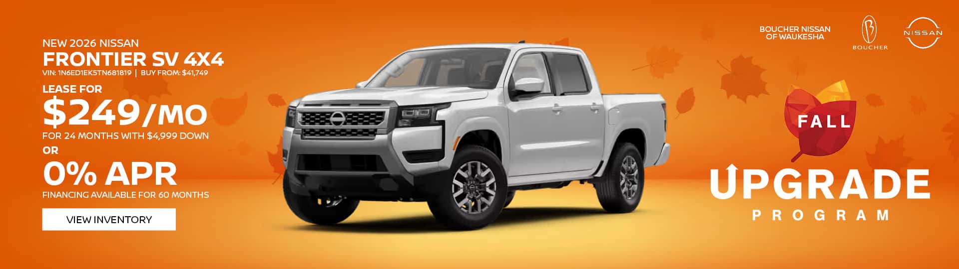 Save on a New 2026 Nissan Frontier SV 4X4