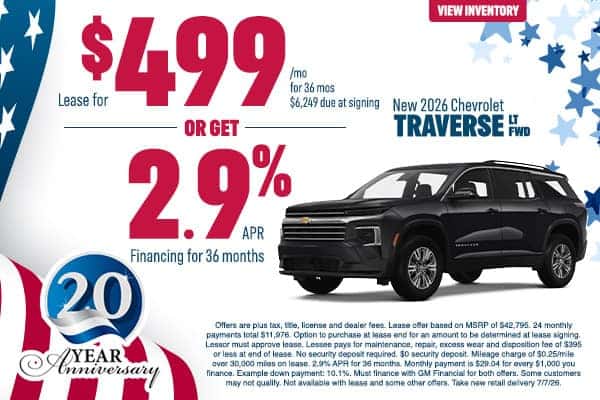 <center><strong>2026 Chevrolet Traverse</strong></center>