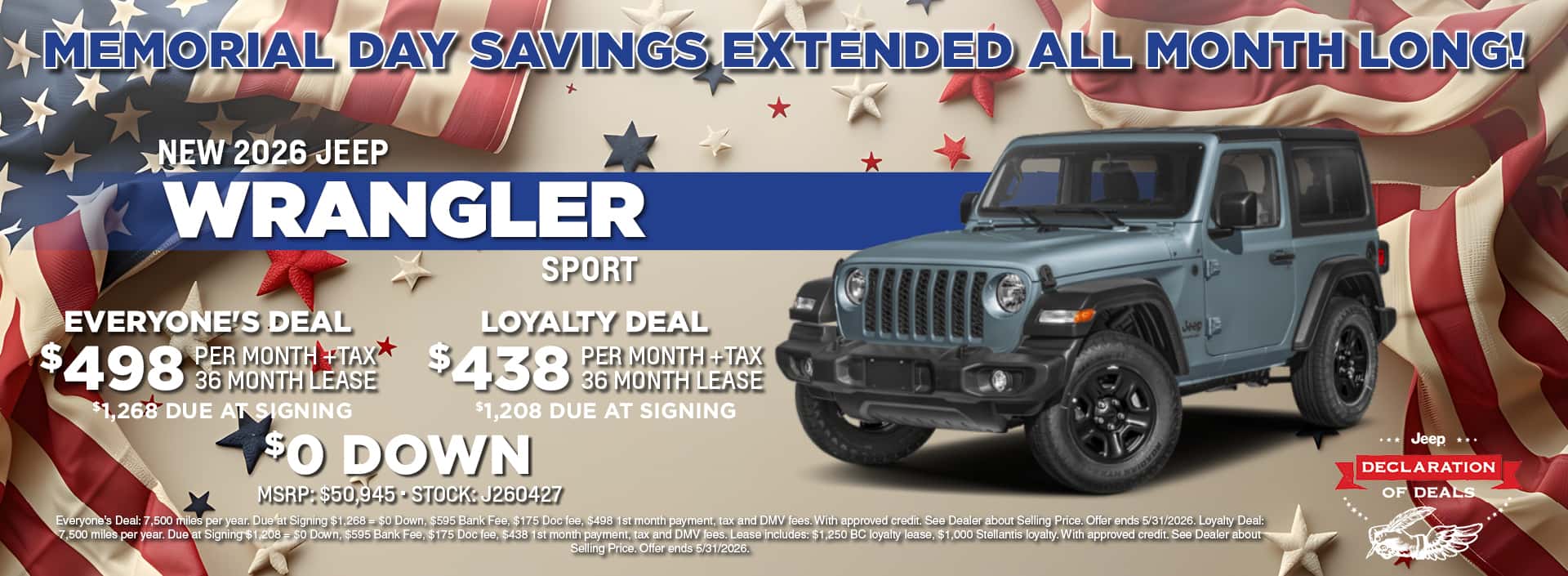 NEW 2026 JEEP WRANGLER SPORT