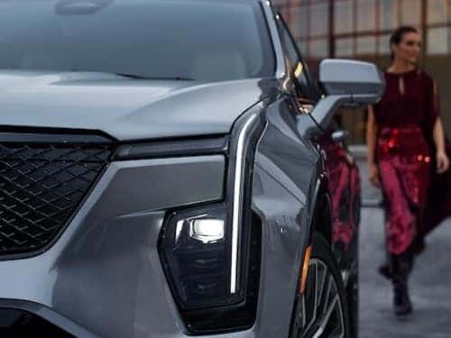 2024 Cadillac XT4 close up exterior view of front headlight