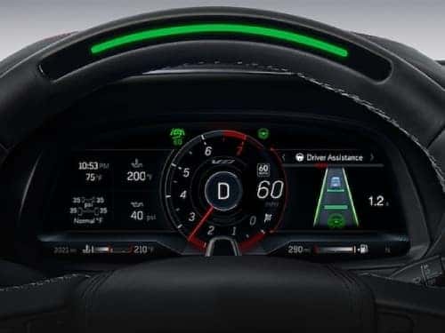 2024 Cadillac CT4-V view of drivers dash displaying super cruise technology
