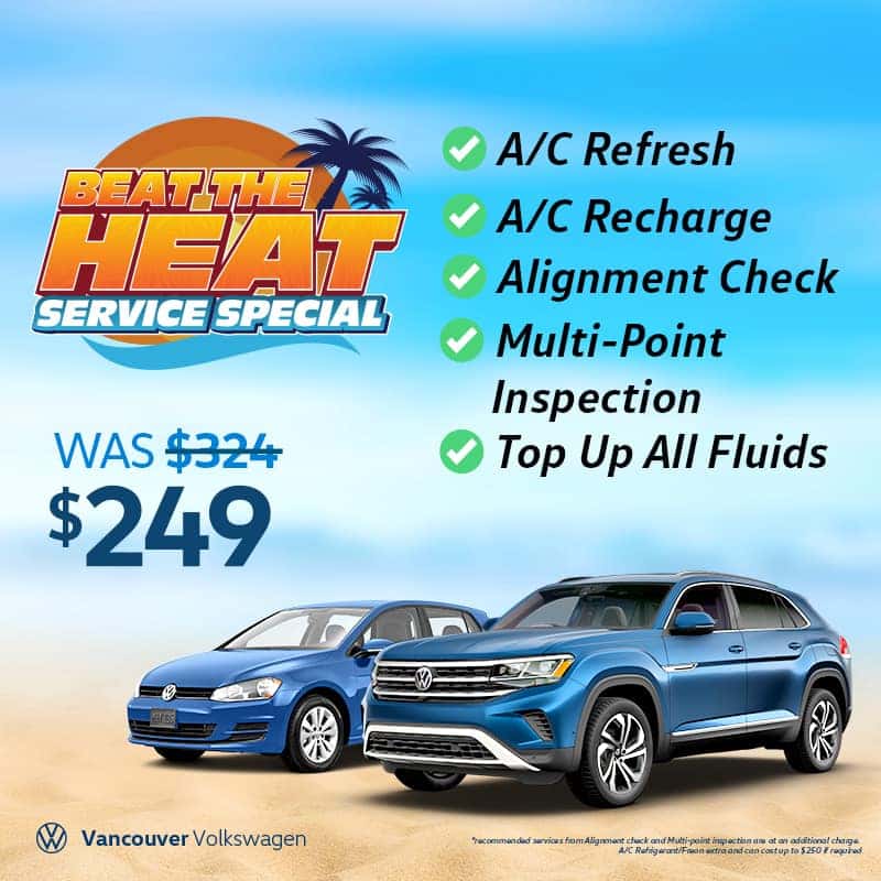 Beat The Heat summer service special at Vancouver Volkswagen