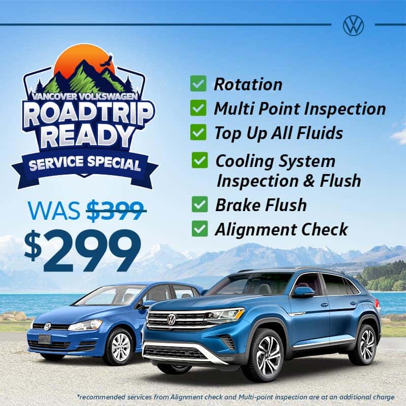 Road Trip Ready service special at Vancouver Volkswagen