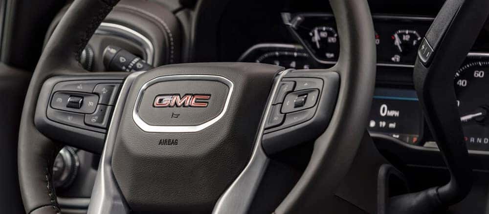 Close up of GMW Sierra steering wheel.