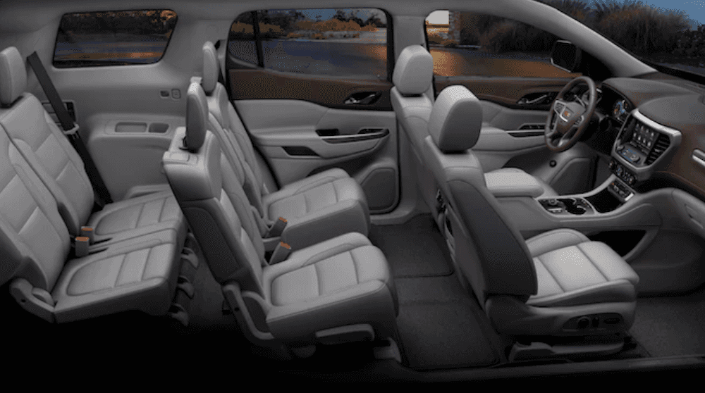 2020 gmc acadia grey interior side view