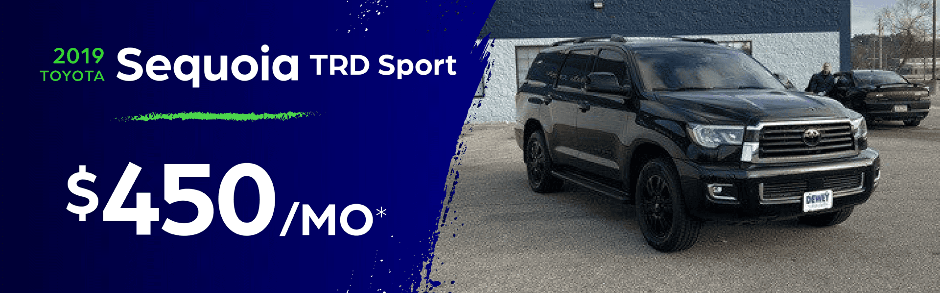 2019 Toyota Sequoia TRD Sport 4WD $450 a month