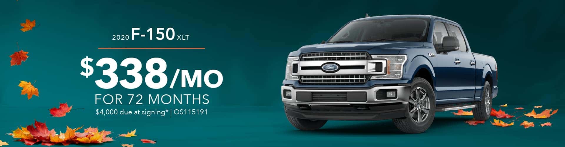 2020 F150 XLT $4,000 down $338 a month for 72 months (OS115191)