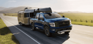2024 Nissan Titan Pro-4X Towing an Airstream