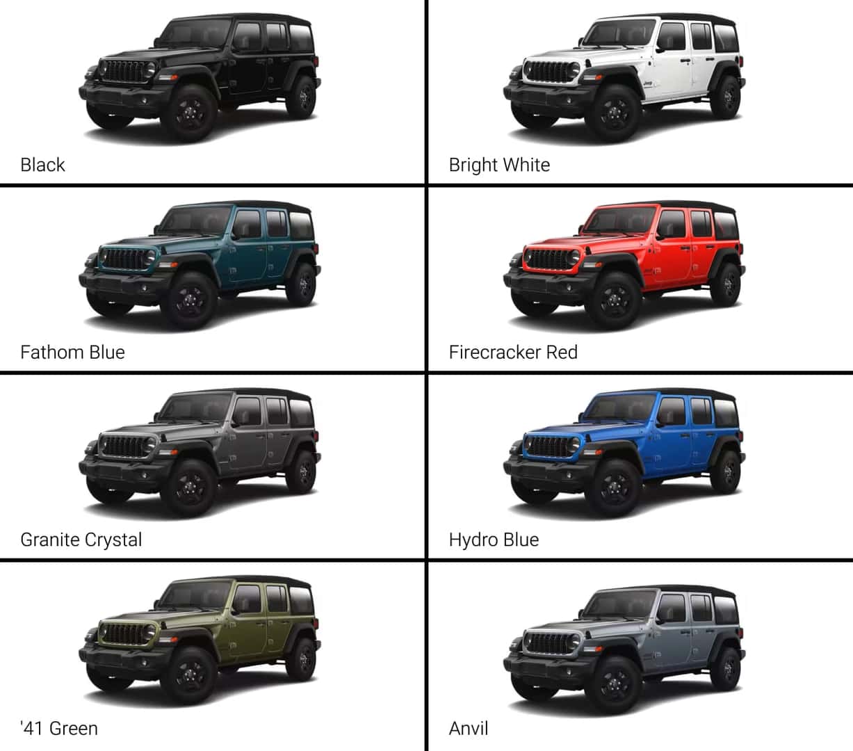 2025 Jeep Wrangler Colors