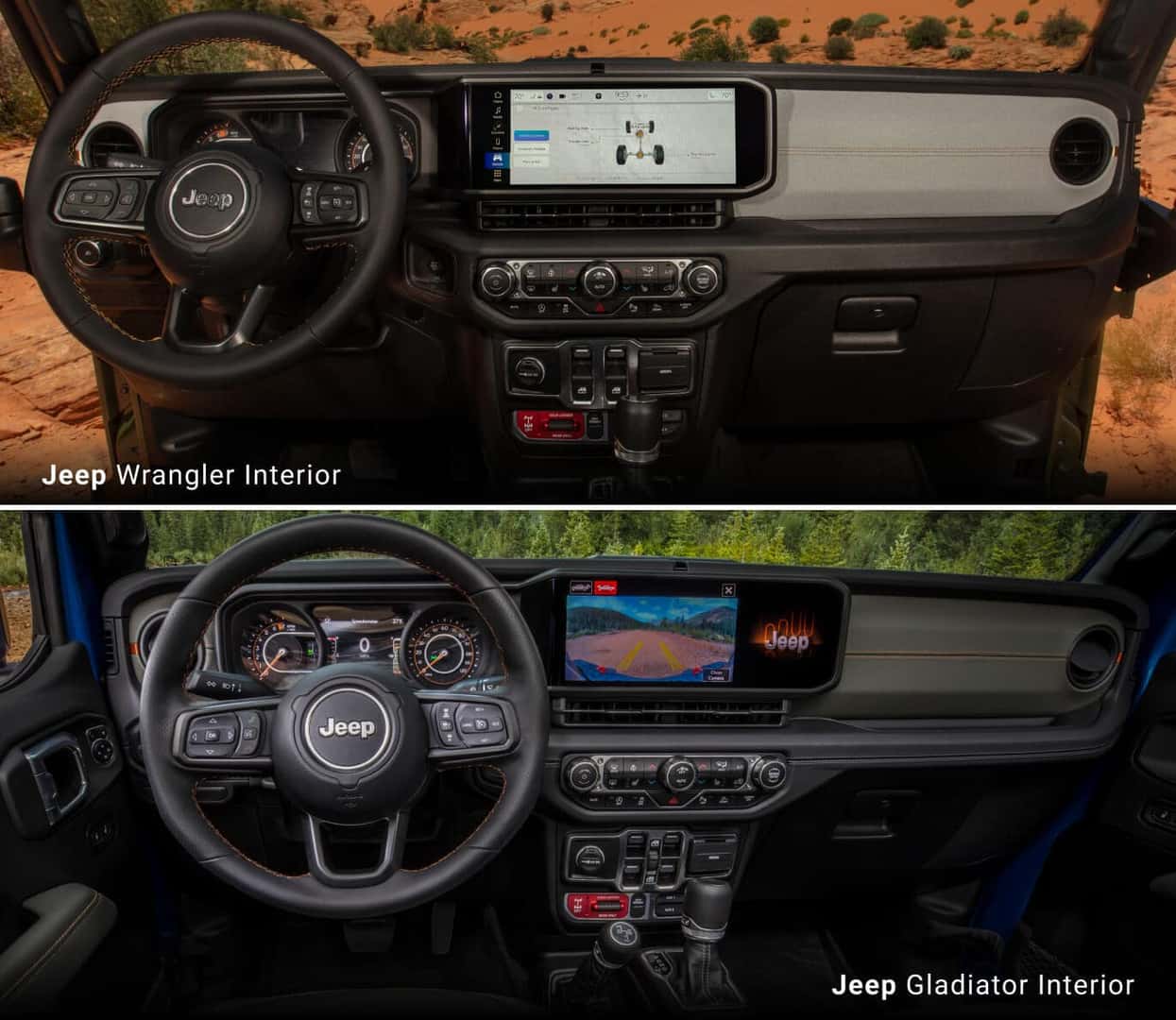 Jeep Gladiator vs. Wrangler: Interior Features & Tech