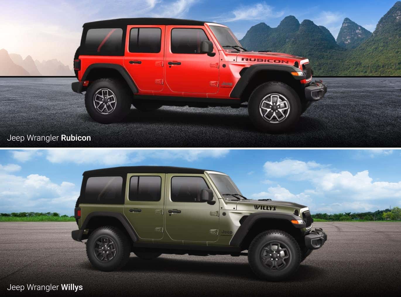 Jeep Wrangler Rubicon vs. Willys