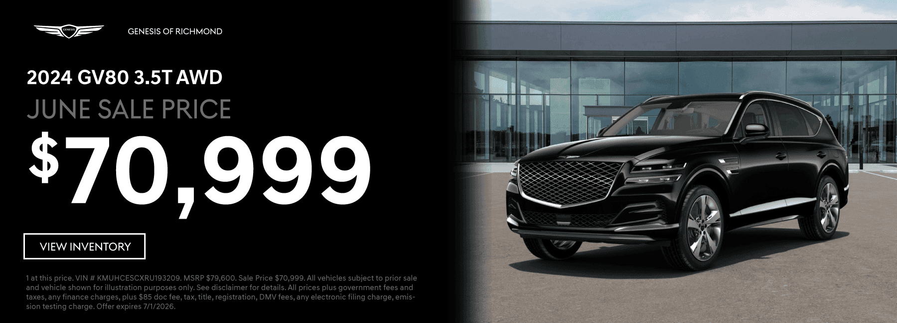 2024 GV80 3.5T AWD Special